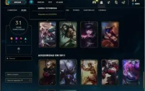 Conta unranked com Janna vitoriosa e Kayle juiza (RARAS)