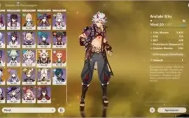 Conta Genshin Eula+Pinhos/Itto/Albedo/Kazuha