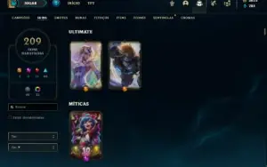 Conta Platina 4 com TODOS os champs e 209 Skins + 3700 RP