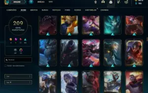Conta Platina 4 com TODOS os champs e 209 Skins + 3700 RP