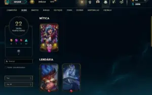 Unranked com 50 Champs e 22 Skins + 4 Fragmentos