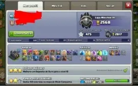 Cv9 Full Clash of Clans herói 18/20 Barato com todos dados!