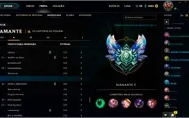 Conta LoL Diamante Solo&Flex+133Campeões +98Skins +144Ícones