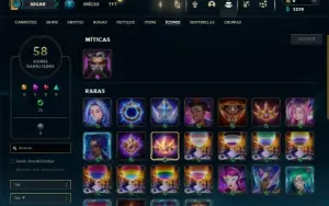 Prata 4 com 50 Champs e 7 Skins ( 150 Jogos )