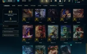 Prata 4 com 50 Champs e 7 Skins ( 150 Jogos )