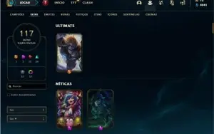 Conta prata 4 com 121 Champs e 117 Skins ( MAIN ADC )