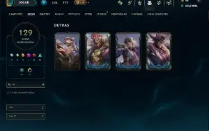 Platina 2 com TODOS os Champs e 129 Skins ( MAIN ADC )