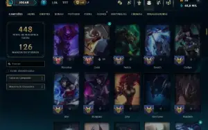 Platina 2 com TODOS os Champs e 129 Skins ( MAIN ADC )