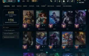 Platina 2 com TODOS os Champs e 129 Skins ( MAIN ADC )