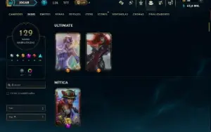 Platina 2 com TODOS os Champs e 129 Skins ( MAIN ADC )