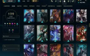 Platina 2 com TODOS os Champs e 129 Skins ( MAIN ADC )