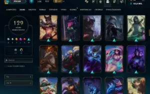Platina 2 com TODOS os Champs e 129 Skins ( MAIN ADC )