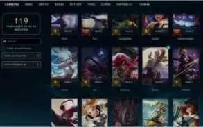 Conta league of legends 50 champs e 10 skins unranked
