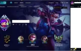 League of Legends conta - Platina e 280 Skins