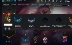 Platina 4 com TODOS os champs e 276 Skins + 110 Cromas