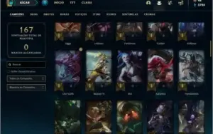 Conta bronze 4 com 28 skins e 79 champs