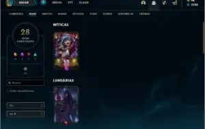Conta bronze 4 com 28 skins e 79 champs