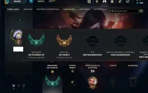 Conta platina 3 com 22 Champs e 3 Skins + 15 Espolios
