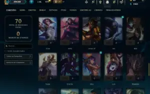 Mestre com 70 Champs e 8 Skins ( 390 PDL )
