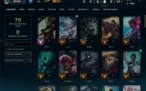 Mestre com 70 Champs e 8 Skins ( 390 PDL )