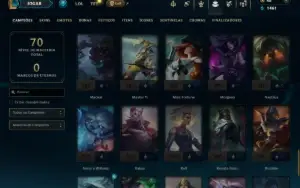 Mestre com 70 Champs e 8 Skins ( 390 PDL )