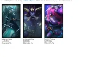 Conta com 13 campeões e 3 Skins (Kayle Juiza)