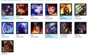 Conta com 13 campeões e 3 Skins (Kayle Juiza)
