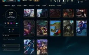 Conta Main Jg/Main Ww/Unranked/Varias Skins +1,1k RP
