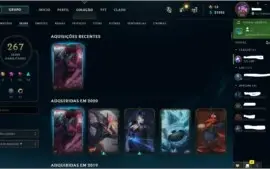 CONTA OURO2, 260 SKINS, INCLUINDO 2 LENDÁRIAS, SONA E MF.