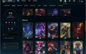 Conta platina 4 BARATA com 46 skins e 63 champs