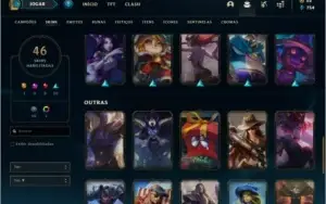 Conta platina 4 BARATA com 46 skins e 63 champs