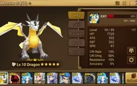 Reroll Summoners War lvl10 com Dragon Light - Zerath