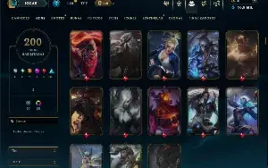 Unranked com 150 Champs e 200 Skins ( TOP / MID / SUP )