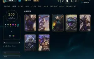 Unranked com 150 Champs e 200 Skins ( TOP / MID / SUP )
