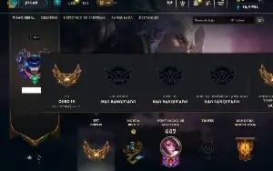 Unranked com 150 Champs e 200 Skins ( TOP / MID / SUP )
