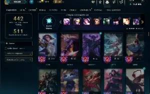 Unranked com 150 Champs e 200 Skins ( TOP / MID / SUP )