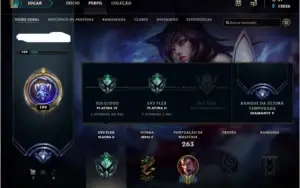 Conta lol platina 1 muitas skins