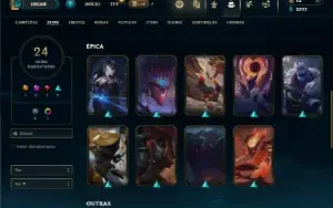 Unranked com 90 Champs e 24 Skins