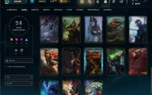 Unranked com 90 Champs e 24 Skins