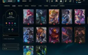 Ferro 2 com 80 champs e 63 Skins + 1 Prestigio da Katarina