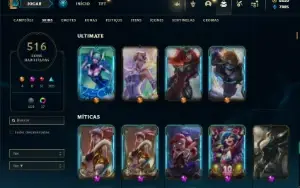 Unranked com TODOS os champs e 516 Skins + 6500 RP