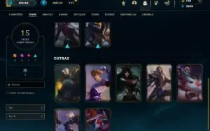 Unranked com 40 Champs e 15 Skins ( Ex Platina )