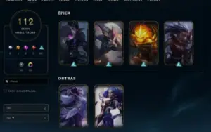 Conta League of Legends Full Acesso - 156 Champs e 112 Skins