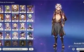 Conta de Genshin Impact AR 43 com Childe e Itto + Mona&Qiqi