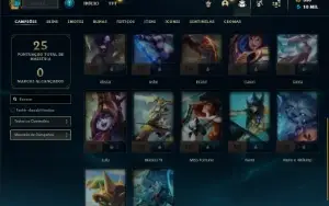 Conta ouro 4 com 22 Champs e 1 Skin + 350 RP
