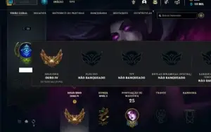 Conta ouro 4 com 22 Champs e 1 Skin + 350 RP