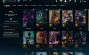 Conta ouro 4 com 22 Champs e 1 Skin + 350 RP