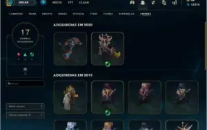 CONTA LEAGUE OF LEGENDS 160 SKINS