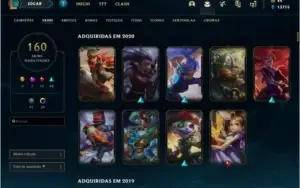 CONTA LEAGUE OF LEGENDS 160 SKINS