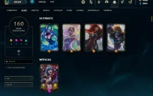 Conta Unranked com TODOS os champs e 160 Skins ( MAIN ADC )